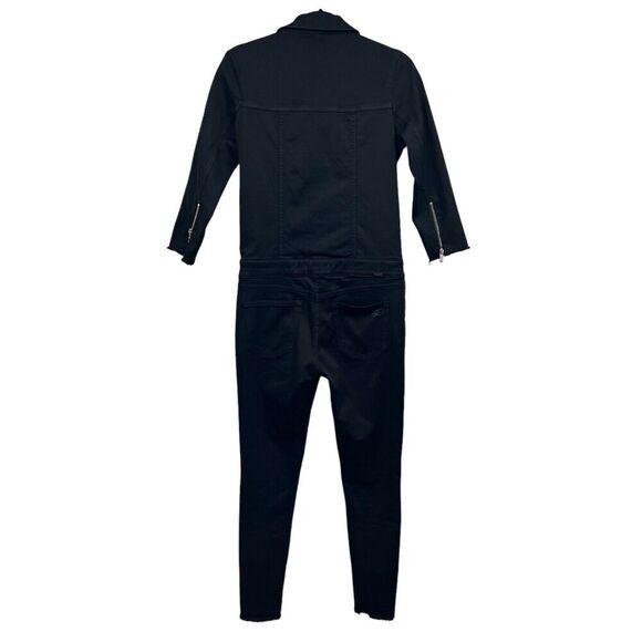 DL 1961 x Jessica Alba No. 7 Womens Jumpsuit Scorpion Button Zip Pockets Black S - Picture 5 of 10